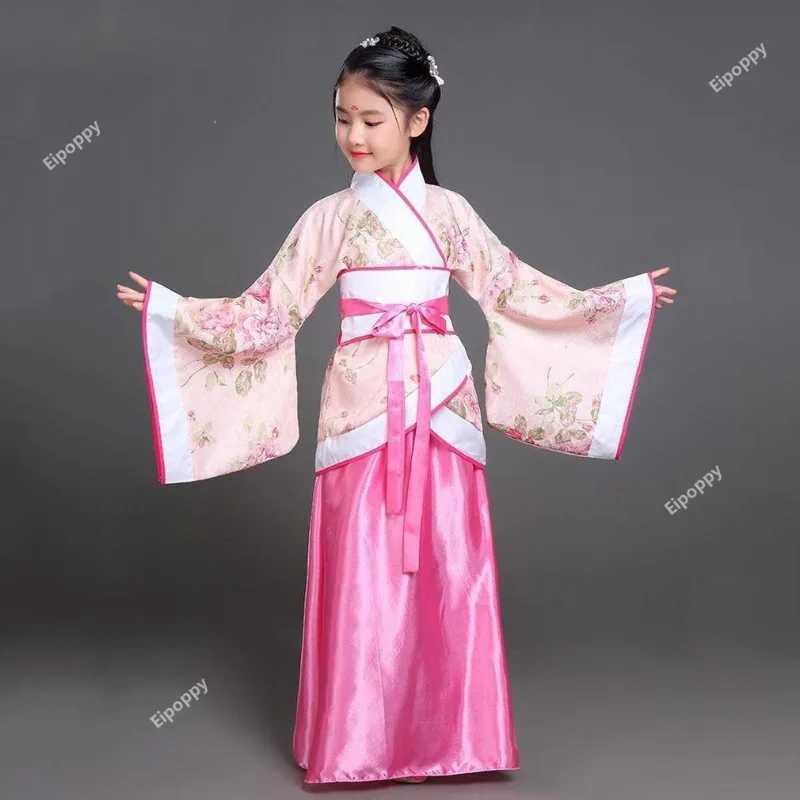 Фотография №1 товара Детская китайская одежда Hanfu, детское традиционное сценическое платье с цветочным