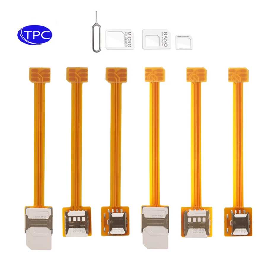 Кабель-удлинитель TPC 2FF Standard SIM Card Extension Converter для карт 3FF Micro, 2FF Standard, 4FF Nano SIM, FPC, мягкий кабель-удлинитель, адаптер 100 мм SIM-карты и аксессуары