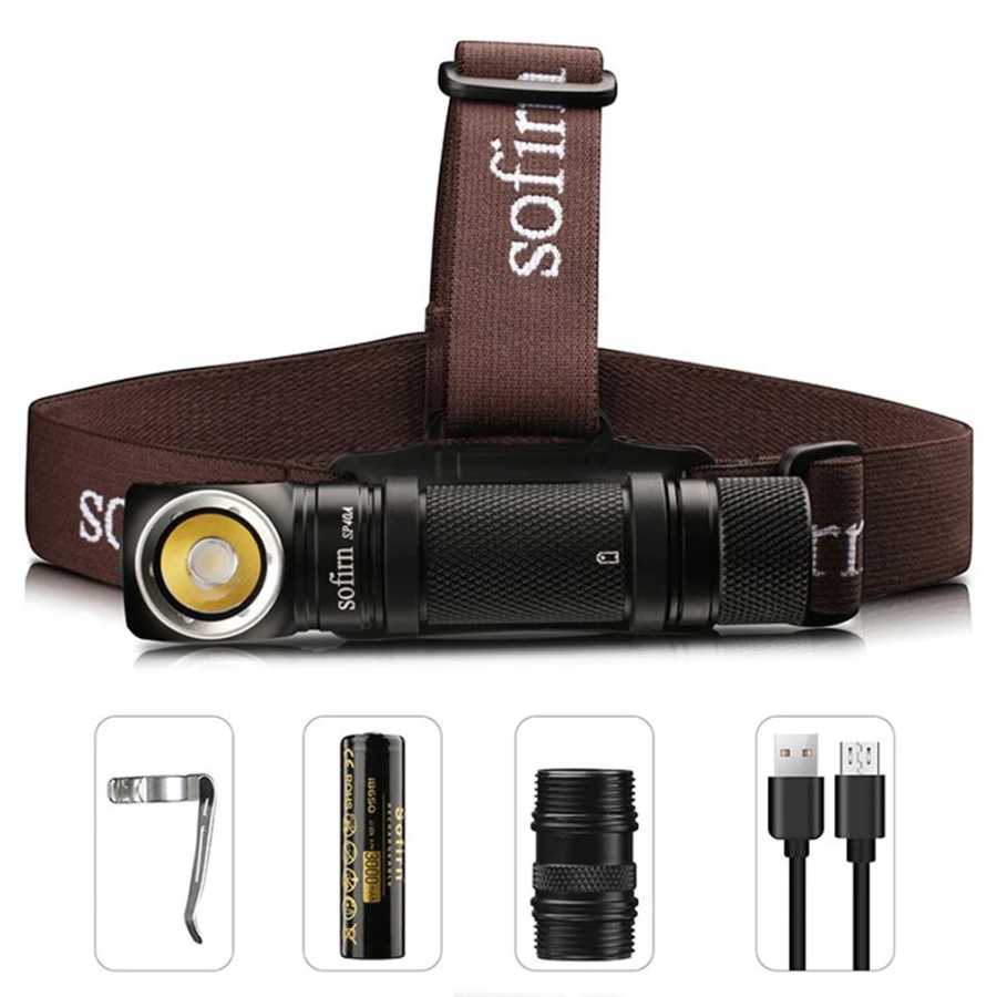 Фотография №5 товара Налобный фонарь SOFIRN SP40 XPL LED EDC, перезаряжаемый, 18650, 1200