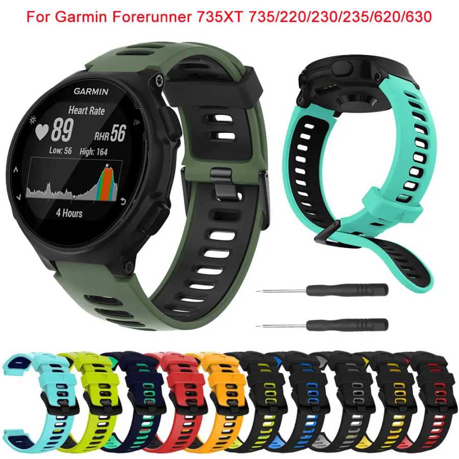 Ремешок для часов Garmin Forerunner 735XT, силиконовый браслет для умных часов Forerunner 735 220 230 235 620 630, ремешок для браслета Умная электроника