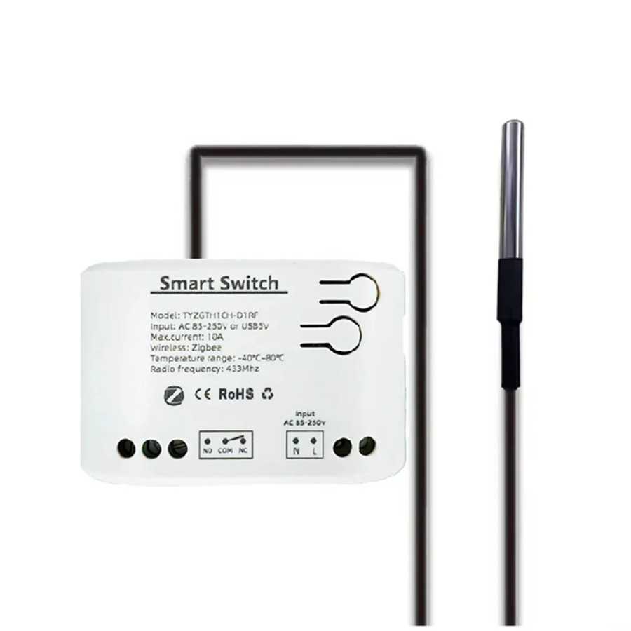 Фотография №5 товара Умный переключатель Zigbee A26P Tuya с датчиком температуры, пассивное сухое