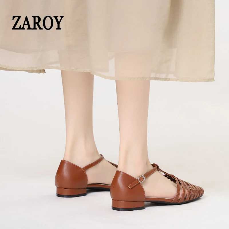 Фотография №4 товара ZAROY/женские сандалии, летние плетеные римские туфли, повседневные туфли-гладиаторы с Т-образным