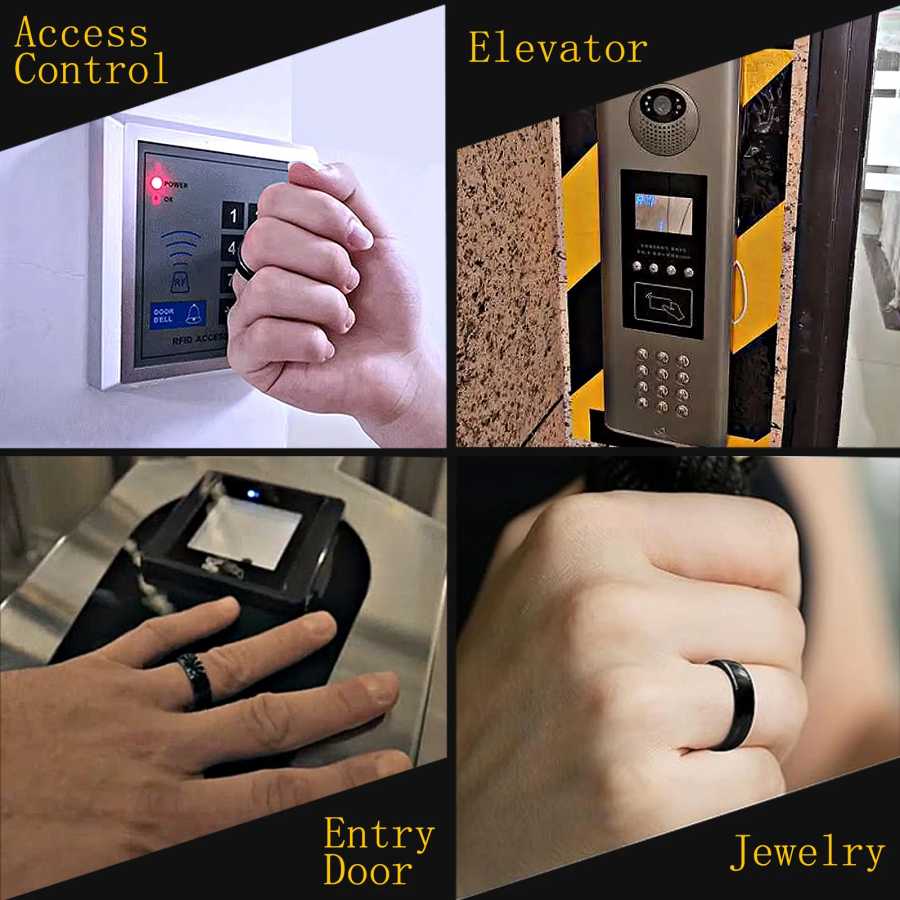 Фотография №3 товара T5577 Чип RFID Черная или белая керамика Умное кольцо для