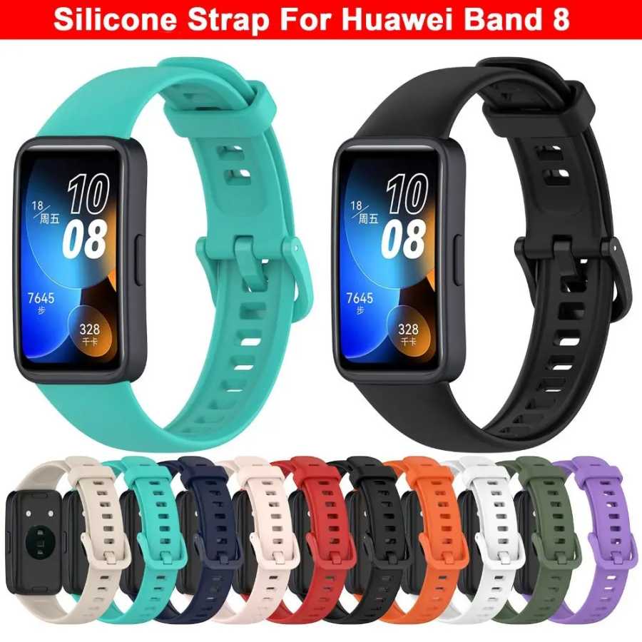 Ремешок силиконовый для Huawei Band 8, сменный Браслет для смарт-часов, аксессуары для Huawei Band 8 Умная электроника