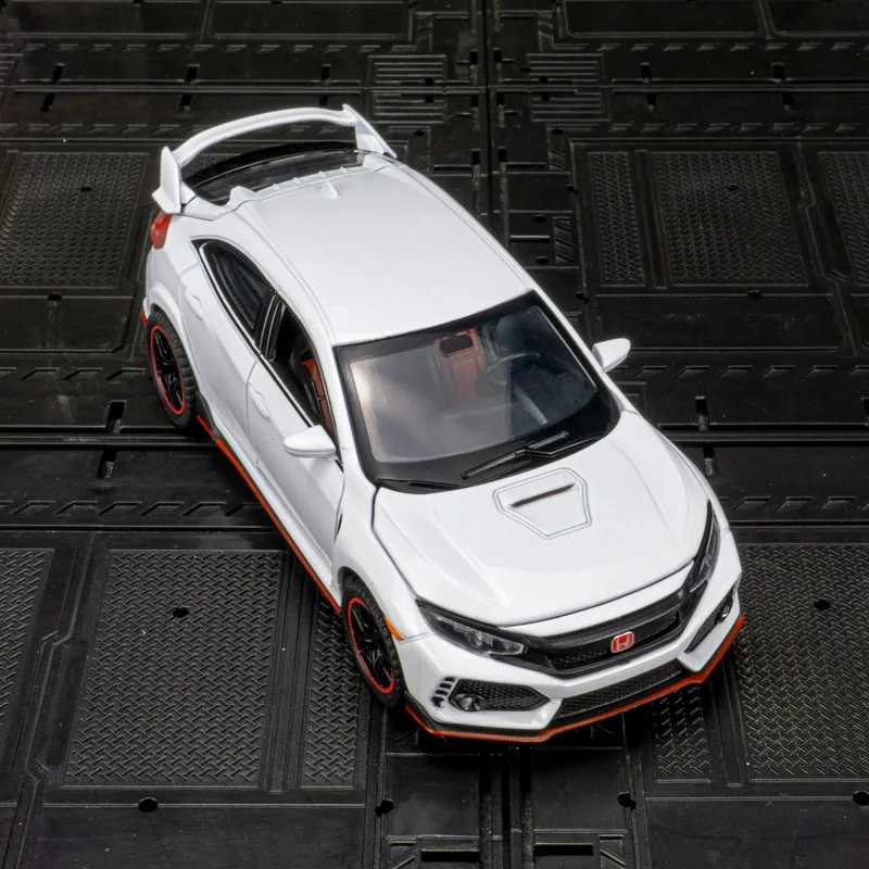 1:32 Honda Civic Type-R коллекция украшений из сплава, двери и капот двигателя, багажник можно открыть для детских игрушек 