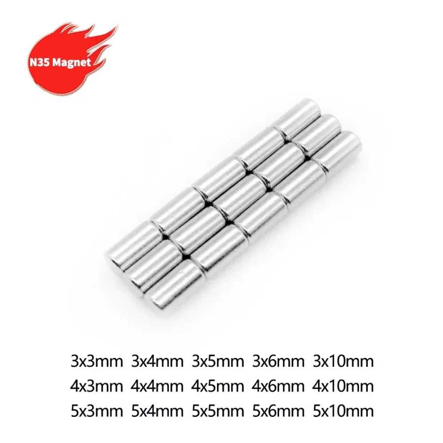 Мощные неодимовые магниты для поиска 3x6 мм, 3x5 круглые, 3x3, 4x3, 4x6, 5x3, 5x5, 5*10, 4x4 Крепеж и скобяные изделия