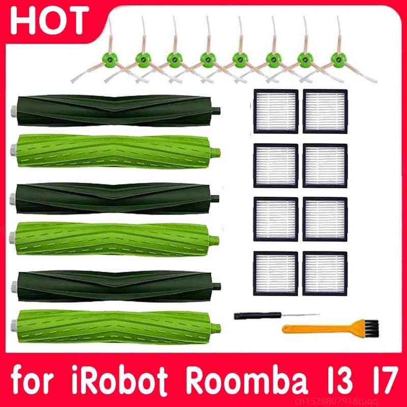 Рулонная щетка с фильтром Hepa для iRobot Roomba I7 E5 E6 I3, аксессуары для роботов-пылесосов, фильтр Hepa, боковая щетка, тряпки для швабры Техника для уборки
