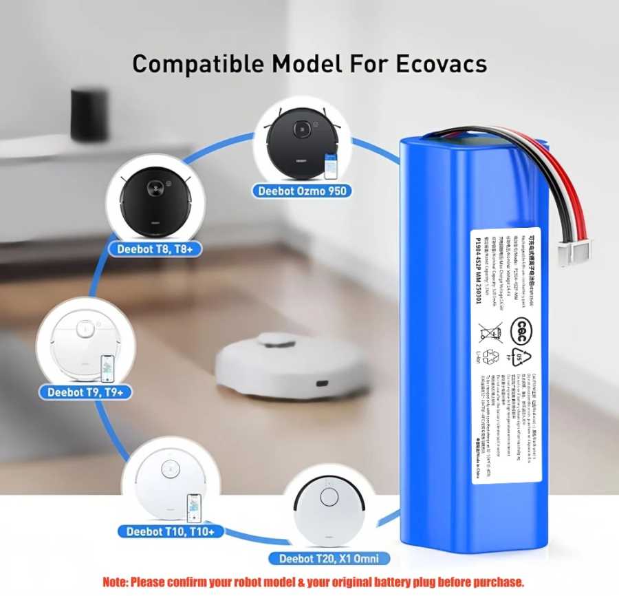 Фотография №4 товара Новый сменный аккумулятор 14,4 В для робота-пылесоса ECOVACS Deebot Ozmo