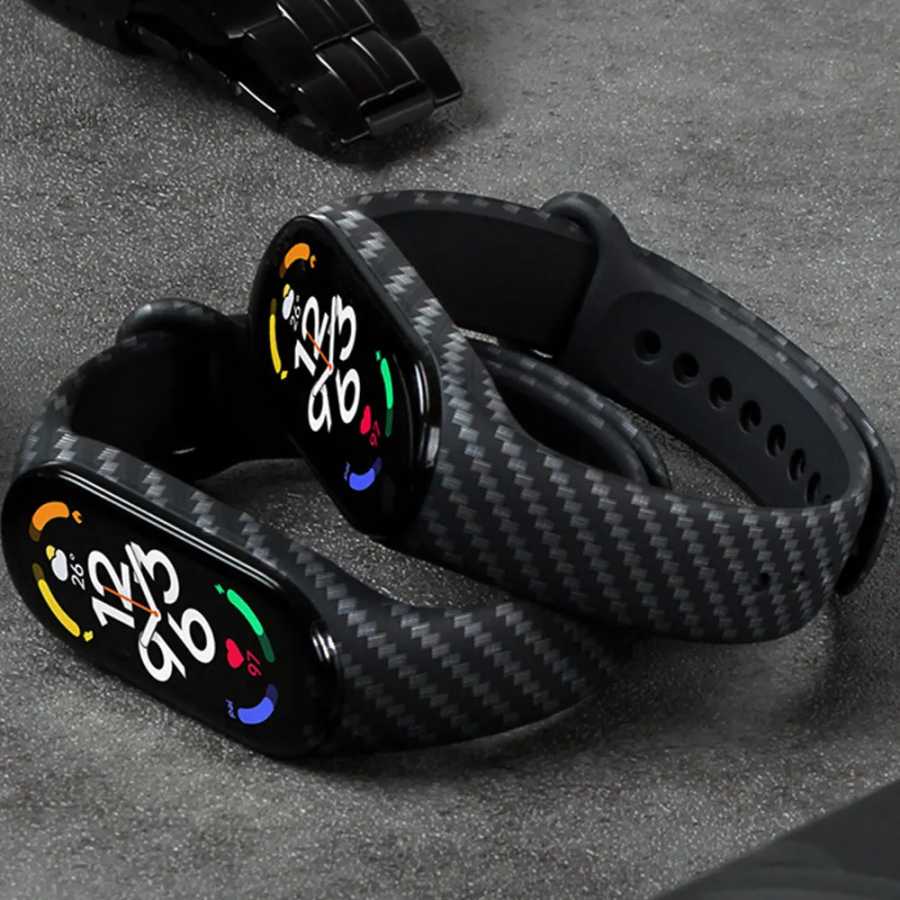 Фотография №2 товара Ремешок из углеродного волокна для Xiaomi Mi Band 7 nfc,
