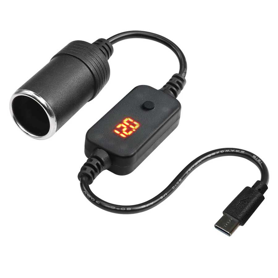 Автомобильный адаптер USB Type-C &laquo;папа&raquo; на 9 В 12 В, автомобильный прикуриватель, повышающий кабель, женский шнур питания для Power Bank DVR Детали интерьера