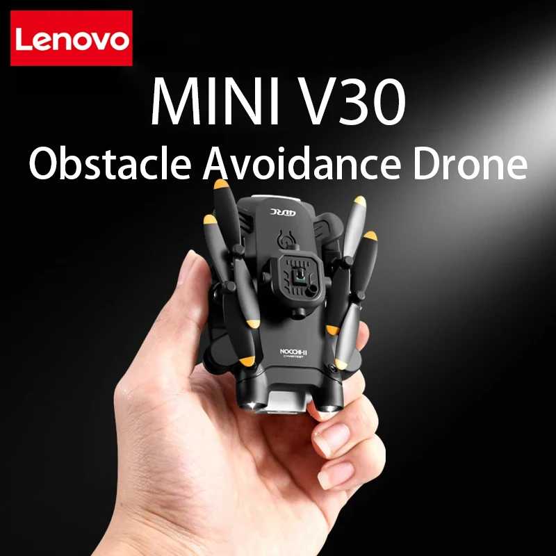 Дрон Lenovo Mini V30 RC 8K с HD-камерой для профессиональной аэрофотосъемки, пятисторонним обходом препятствий, удобный GPS-дрон-вертолет Фото- и видеотехника