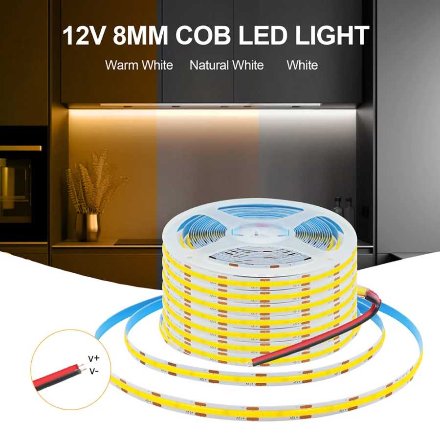 Фотография №2 товара 3 мм 5 мм 8 мм PCB COB Светодиодная лента