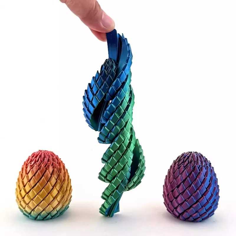 Гибкая игрушка-антистресс Twisty Fidget Egg, 3D-печатное скользкое яйцо-антистресс, пасхальные яйца-драконы, подарки для пасхальных корзин, настольная игрушка-антистресс для снятия стресса Игрушки антистресс