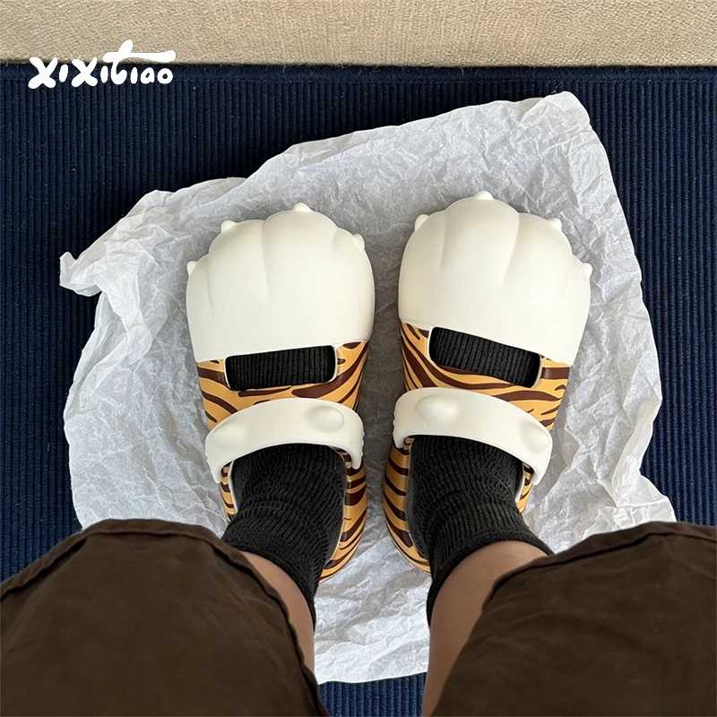 Фотография №4 товара XIXITIAO Новые летние женские шлепанцы на платформе, модные мягкие шлепанцы