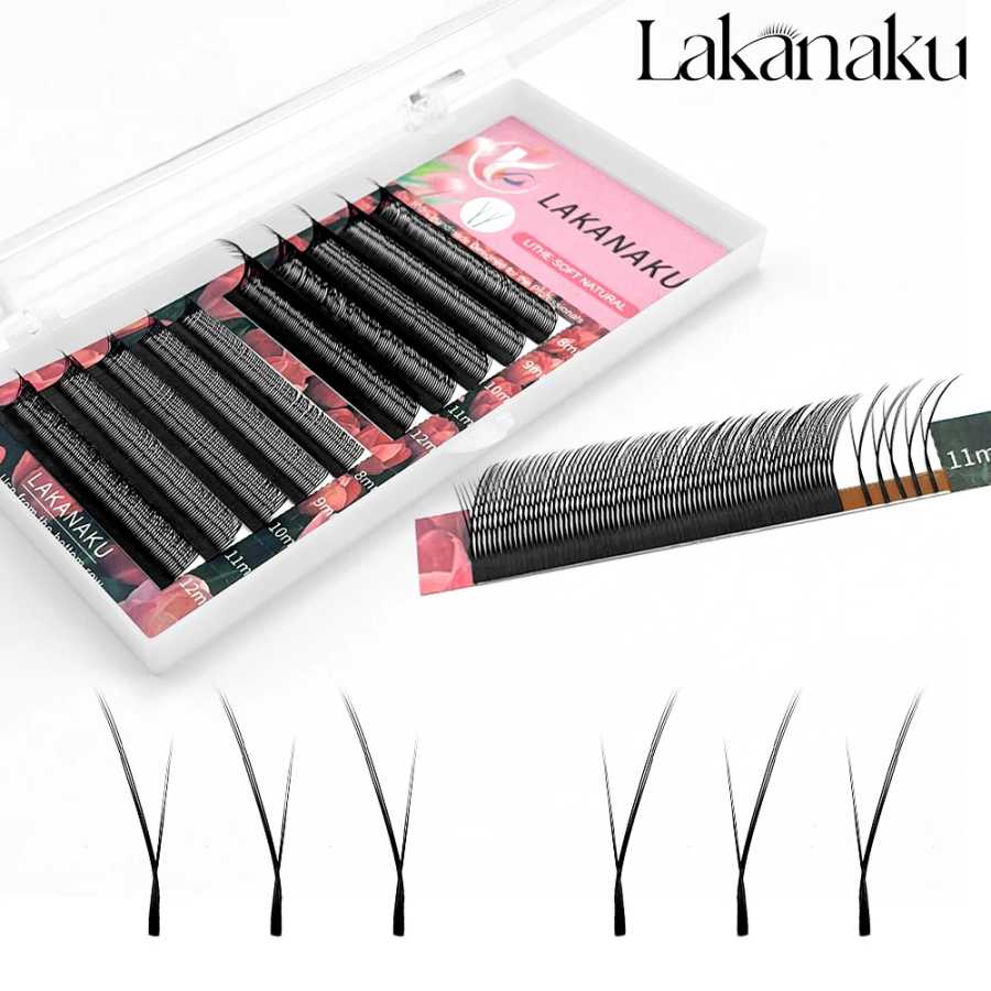 Фотография №3 товара LAKANAKU Fox Eyes YY Shape Наращивание ресниц 0,07 мм YY