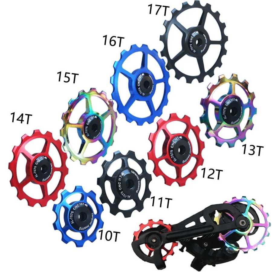 10T 11T 12T 13T 14T 15T 16T 17T MTB шоссейный велосипед задний переключатель шкив роликовый керамический подшипник направляющая жокейское колесо для Shimano Sram Велоспорт