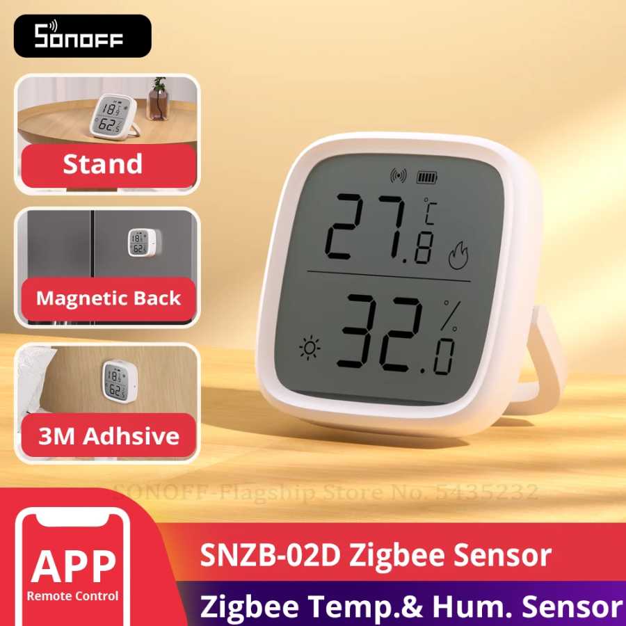 Умный термометр SONOFF SNZB-02D Zigbee, беспроводной гигрометр с ЖК дисплеем, Alexa Google Home Alice Умная электроника