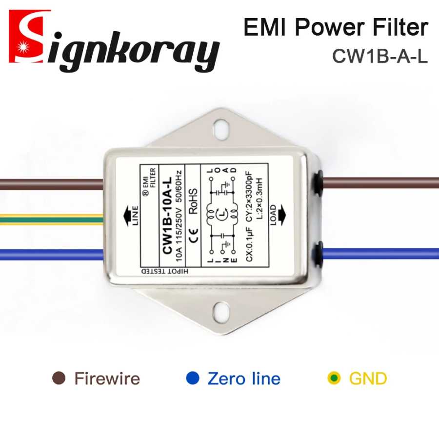 Фотография №1 товара SignkoRay EMI Power Filter CW1B-3A 6A 10A 20A-L AC 220V