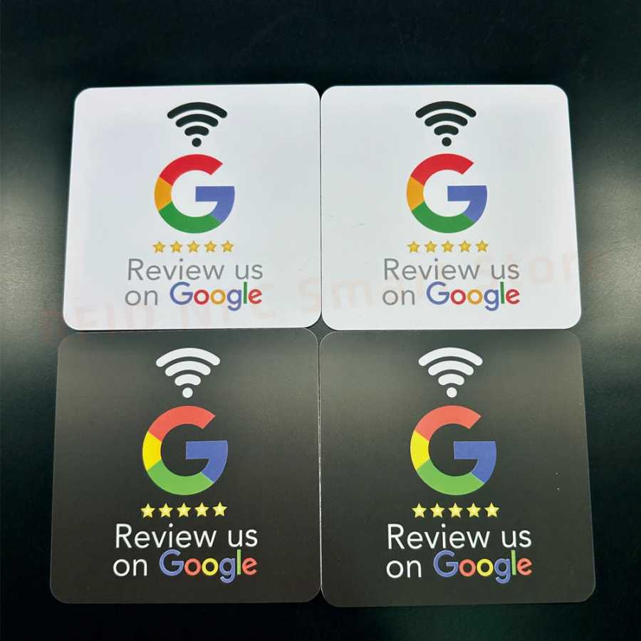 Наклейка NFC для стола 10*10 см, стикер для отзывов Google, ПВХ, 13.56 МГц, программируемый, водонепроницаемый, с надписью &laquo;Оцените нас на Google&raquo;, самоклеящаяся NFC-метка Доступ к автоматизации здания