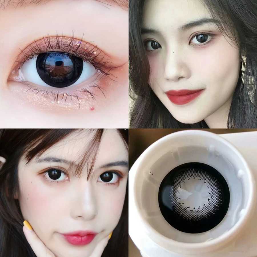 Фотография №3 товара OVOLOOK-2 шт./пара контактных линз, быстрая доставка, большие черные линзы для