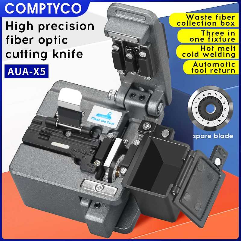 Фотография №1 товара COMPTYCO AUA-X5 Скалыватель оптического волокна Высокоточный инструмент для резки волокна