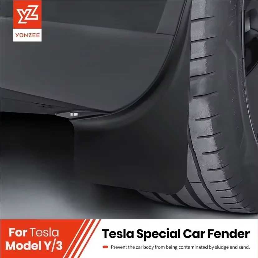 YZ Брызговики для Tesla Model 3/Y/YL Highland Juniper 2021-2026, передние и задние, защита колесных арок, аксессуары Детали экстерьера