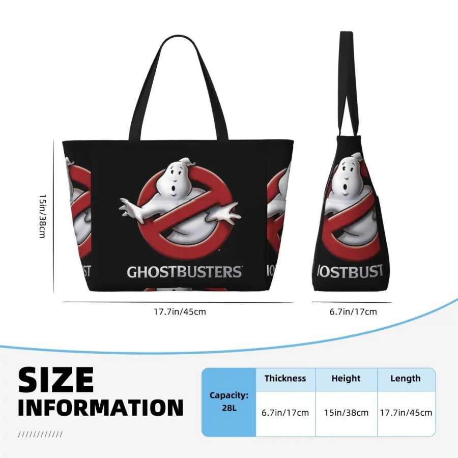 Фотография №3 товара Пляжная сумка-тоут с логотипом GhostBusters, спортивная сумка для спортзала и