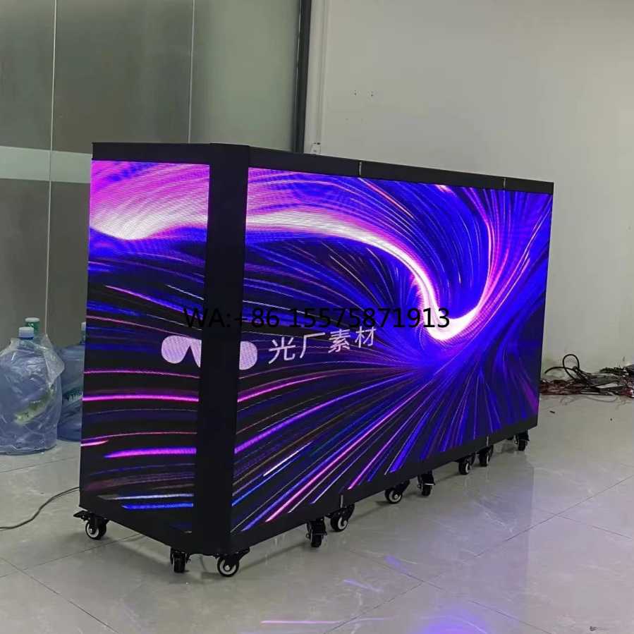 Водонепроницаемая ударопрочная мобильная DJ-стойка с LED-экраном P2.6 для помещений, складная в 4/6/8 раз, с покрытием GOB Коммерческое оборудование