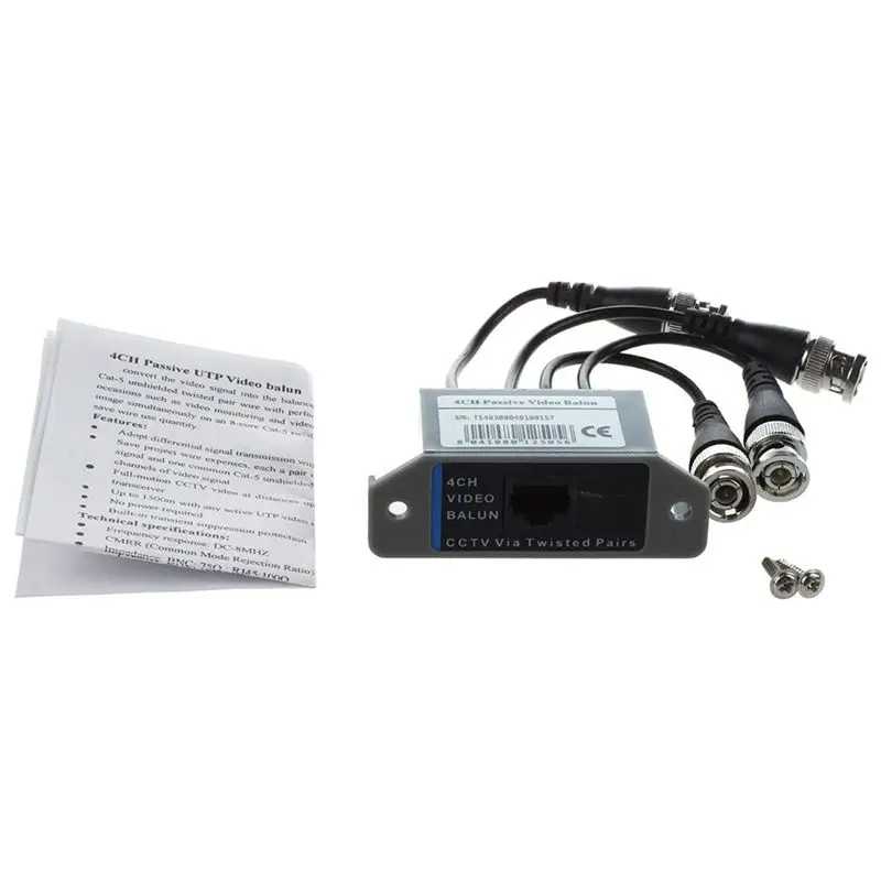 Фотография №5 товара 5X 4-канальный видеопередатчик BNC UTP CAT5 для систем видеонаблюдения/камер CCTV