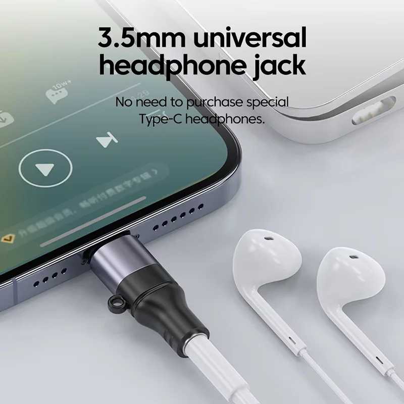 Аудиоадаптер USB-C на 3,5 мм: мини-переходник Type-C для наушников и AUX для iPhone 17, 16, 15, Samsung, Huawei, Xiaomi, планшетов Аксессуары для мобильных телефонов