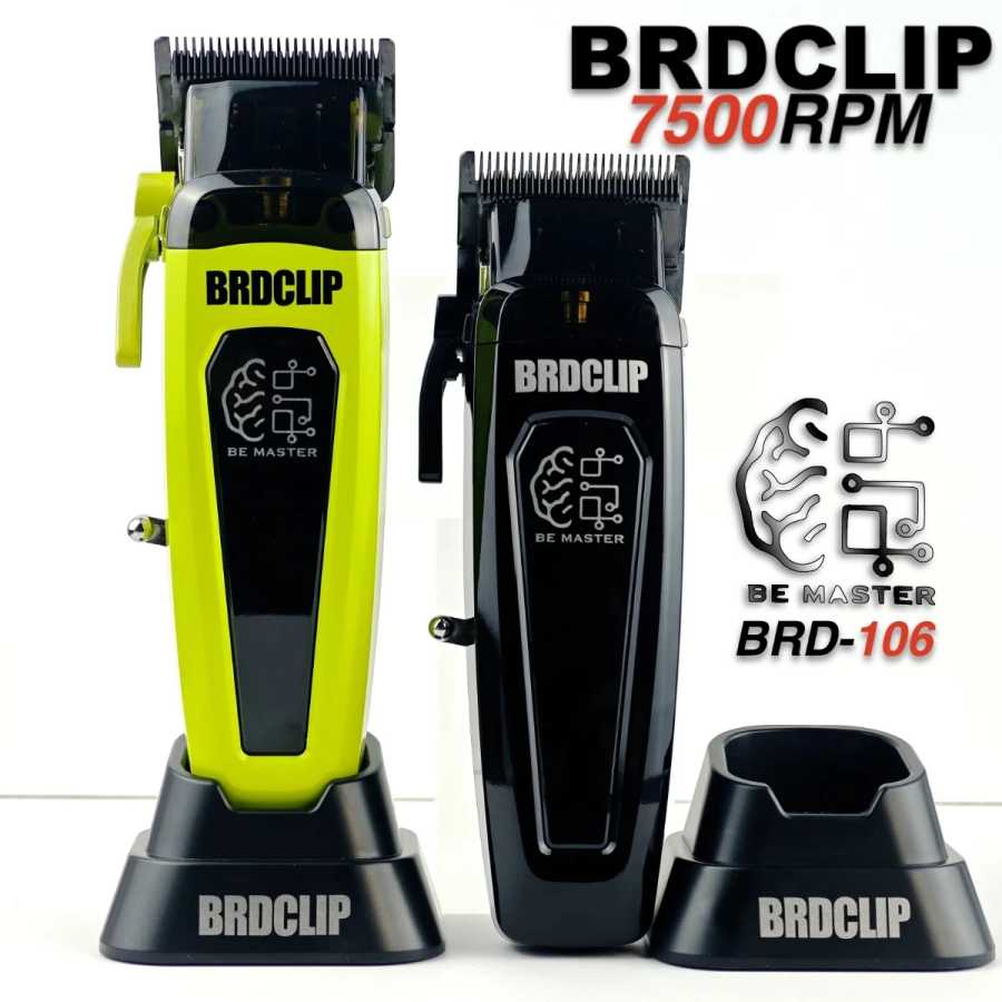 BRDCLIP Профессиональная электрическая машинка для стрижки волос BRD 106 Триммер для волос для мужчин 7500 об/мин с основанием 5 регулируемых лезвий DLC Парикмахерская машина Техника для красоты