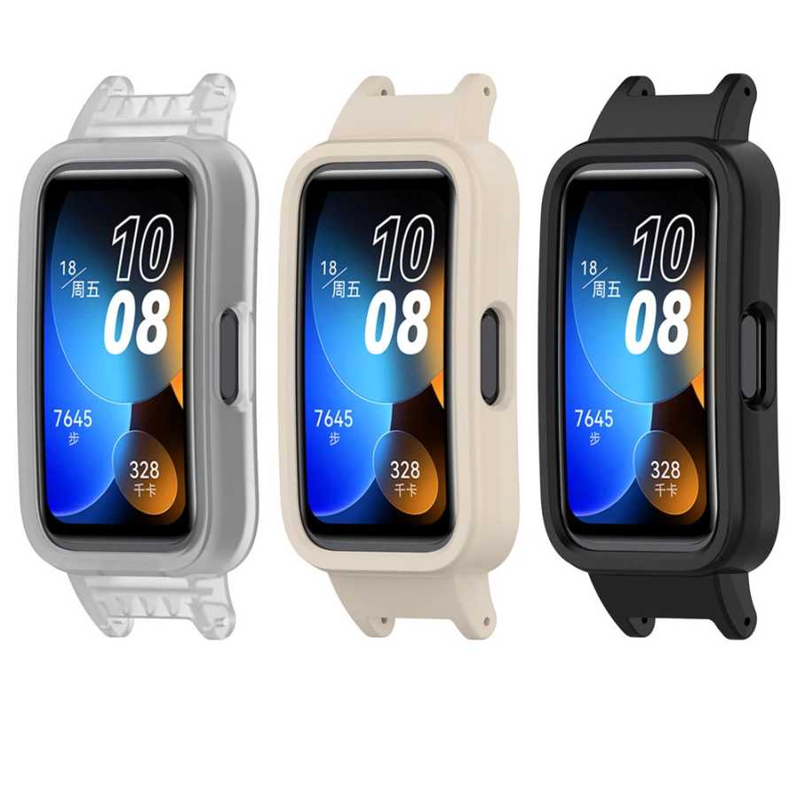 Чехол для Huawei Band 9 8, тонкий защитный чехол из высококачественного поликарбоната для смарт-часов, с половинной обмоткой, с ремешком 12 мм/14 мм, аксессуар Умная электроника