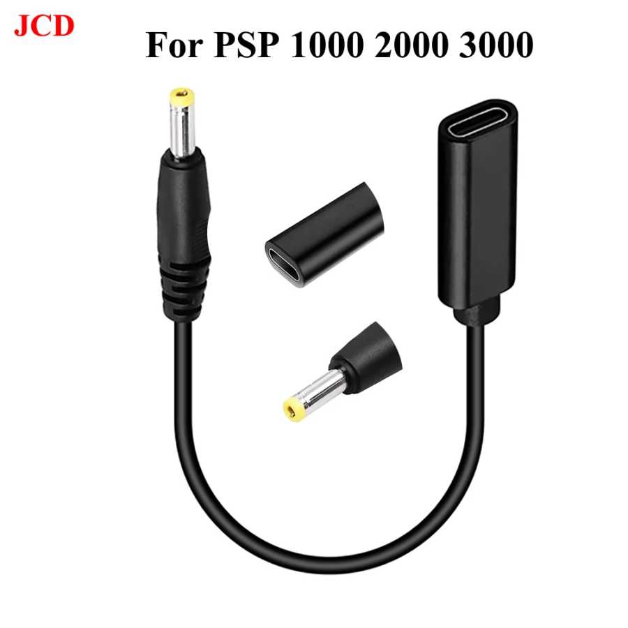 Адаптер для зарядного устройства PSP USB C Type-C, преобразователь типа C в PSP1000/2000/3000, игровой разъем постоянного тока, кабель-адаптер для зарядки USB-C Видеоигры и аксессуары