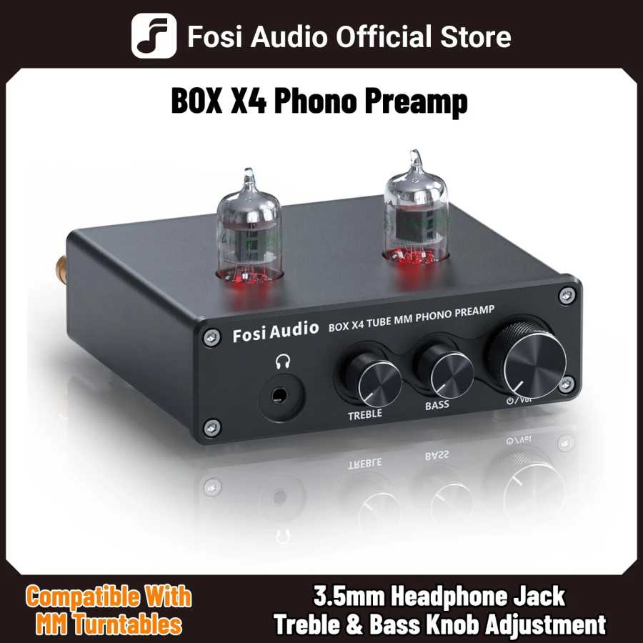 Предусилитель для проигрывателя Fosi Audio с ламповым усилителем HiFi BOX X4 ТВ, аудио- и видеотехника