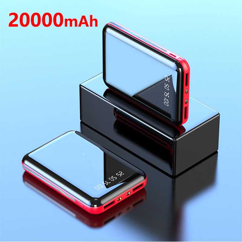 Фотография №1 товара 20000 мАч Mini Power Bank Портативное зарядное устройство Зеркальный экран