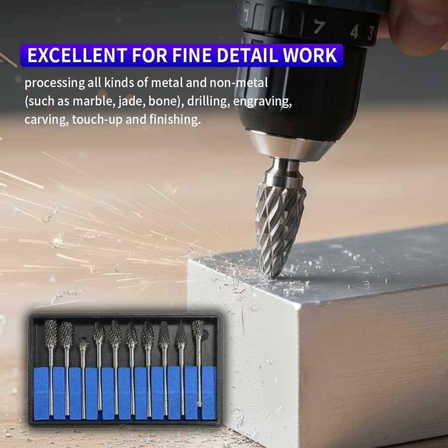 Фотография №2 товара Набор твердосплавных фрез для роторного инструмента Dremel, 10 шт., насадки