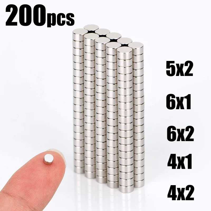 160 шт. неодимовых магнитов NdFeB 5x2, 6x1, 6x2, 4x2, 5x3, 8x2, 10x2, круглые, сверхмощные, постоянные, скидка Крепеж и скобяные изделия