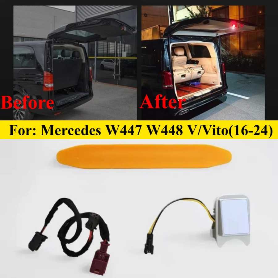 Ремонт освещения багажника для Mercedes Benz 2016-Now V Vito W447 W448 фонари отсека багажника фонари автомобиля белый светодиод Детали экстерьера