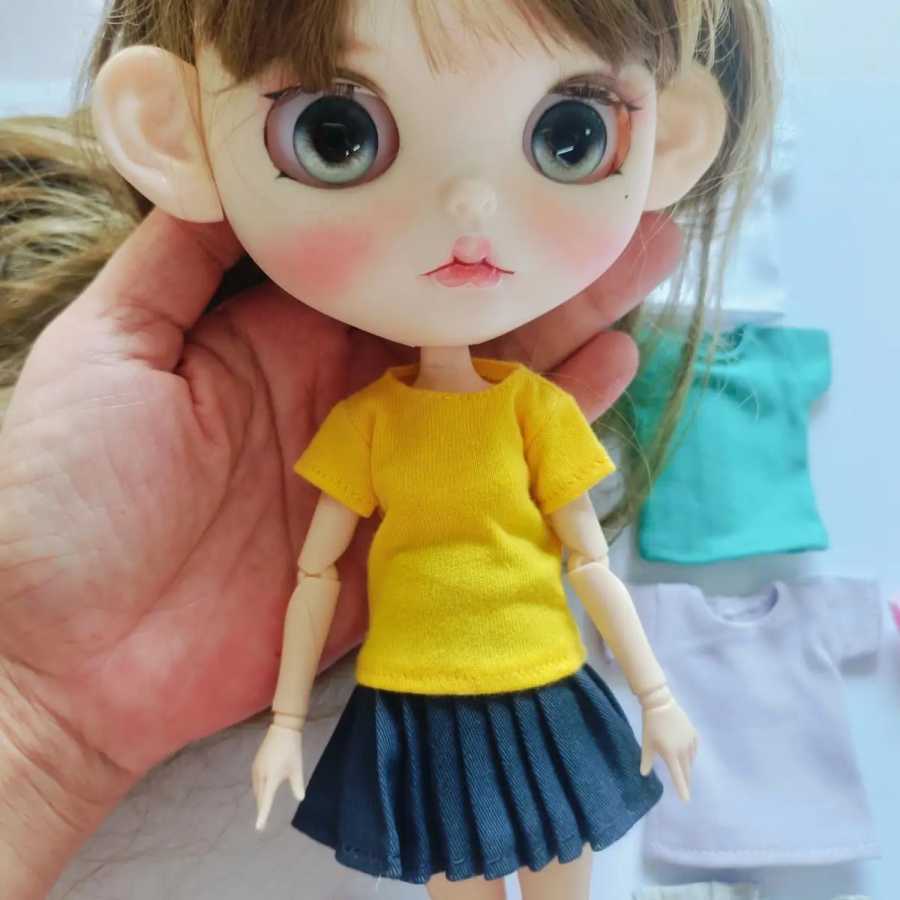 Фотография №3 товара Милая базовая рубашка ручной работы, футболка для 1/6 Blyth Momoko