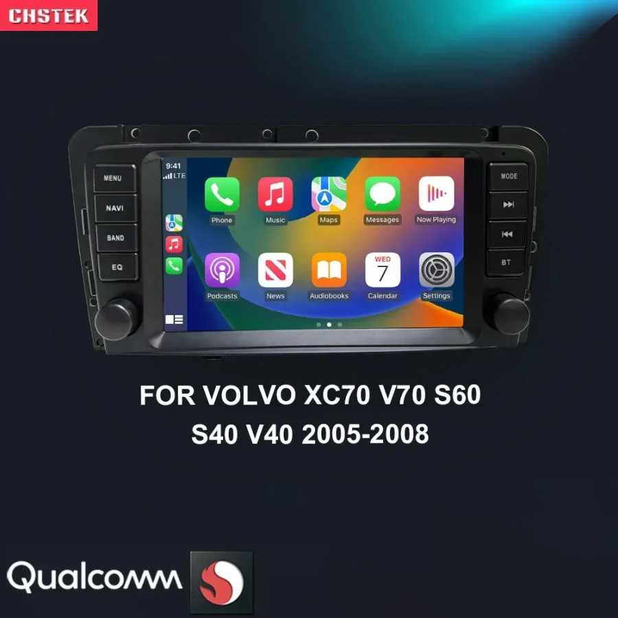 Автомобильный радиоприемник CHSTEK Carplay Android 13 для Volvo XC70 V70 S60 S40 V40 2005 2006 2007 2008 2009 Мультимедийная стереонавигация WIFI 4G Автоэлектроника