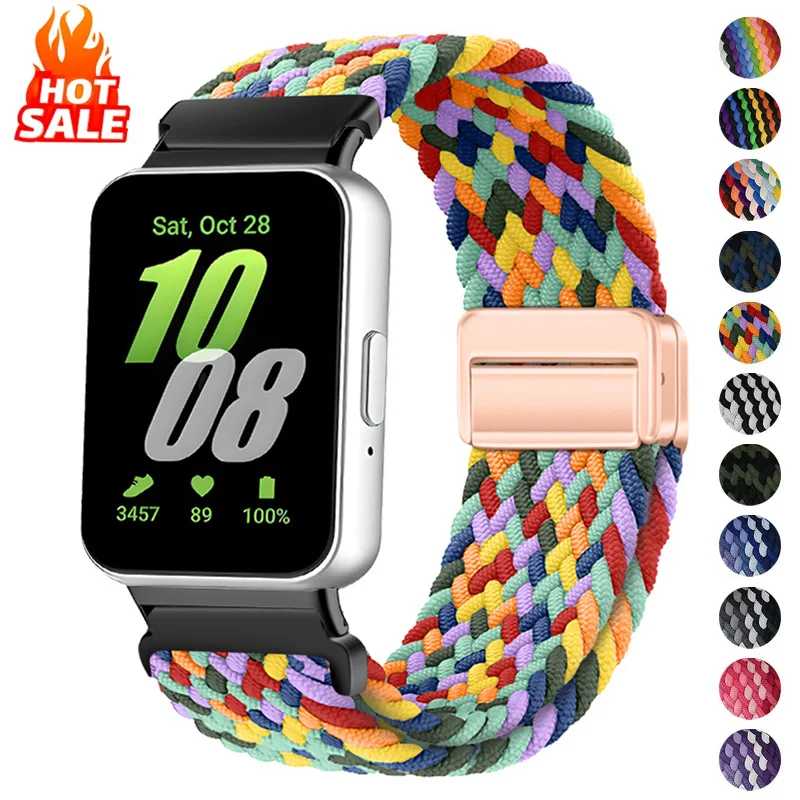 Нейлоновый плетеный ремешок для часов Samsung Galaxy Fit 3, магнитный спортивный сменный ремешок для часов Samsung Galaxy Fit 3, аксессуары Аксессуары для часов