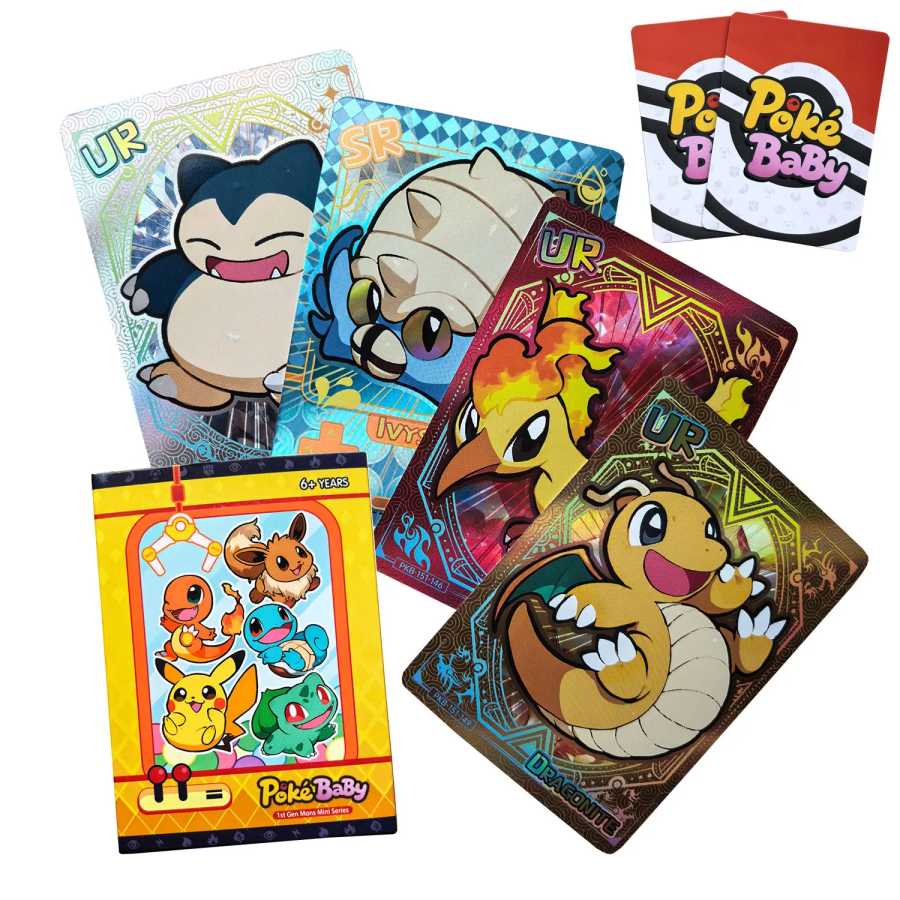 Блестящие 59 шт. PokeBaBy, милые карты &laquo;сделай сам&raquo;, голографическая карта Pokemon 1996 Q151, аниме-версия, классические коллекционные карты Gengar Charizard Хобби и коллекционирование