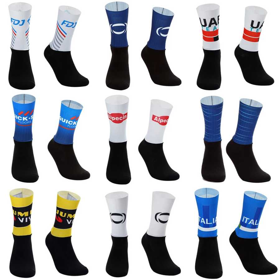 Велосипедные носки Laser Cut One Pair 2024 Ineos Quick Step Alpecin Fenix Team, противоскользящие, дышащие, для велоспорта и гонок Спортивные аксессуары
