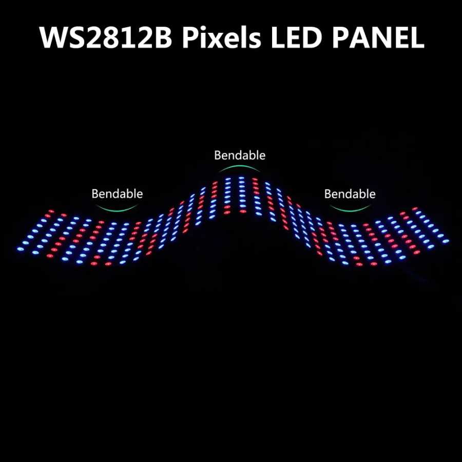 Фотография №1 товара 1-10 шт. WS2812B RGB гибкий 4X12 8X8 16x16 8x32 пикселей