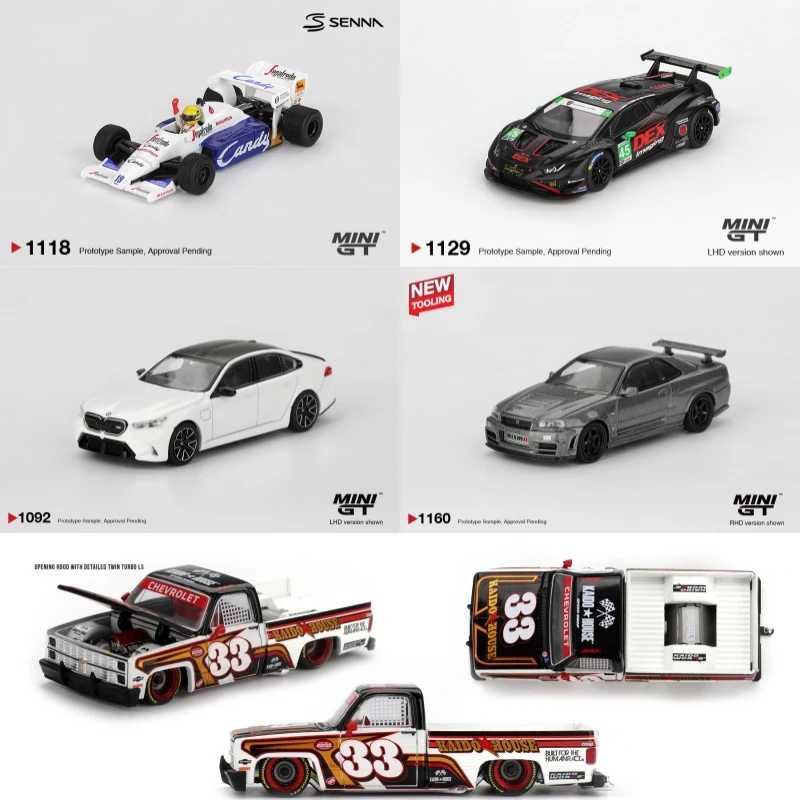 MINI GT 1:64 M5 Alpine White BNR34 CRS Huracan GT3 EVO2 Toleman TG184 # Модель автомобиля 19 Senna Kaido Intimidator из литого металла Играйте в транспортные средства и модели