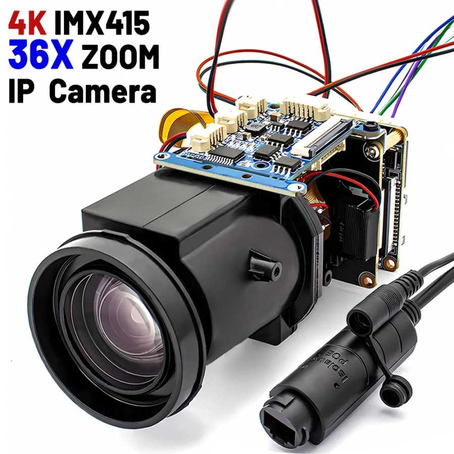 Модуль IP-камеры 4K с 36-кратным оптическим зумом, матрицей IMX415 CMOS, автофокусом, 8 МП, PoE, вариофокальный объектив, Onvif, RTSP, H.265, для систем видеонаблюдения Видеонаблюдение