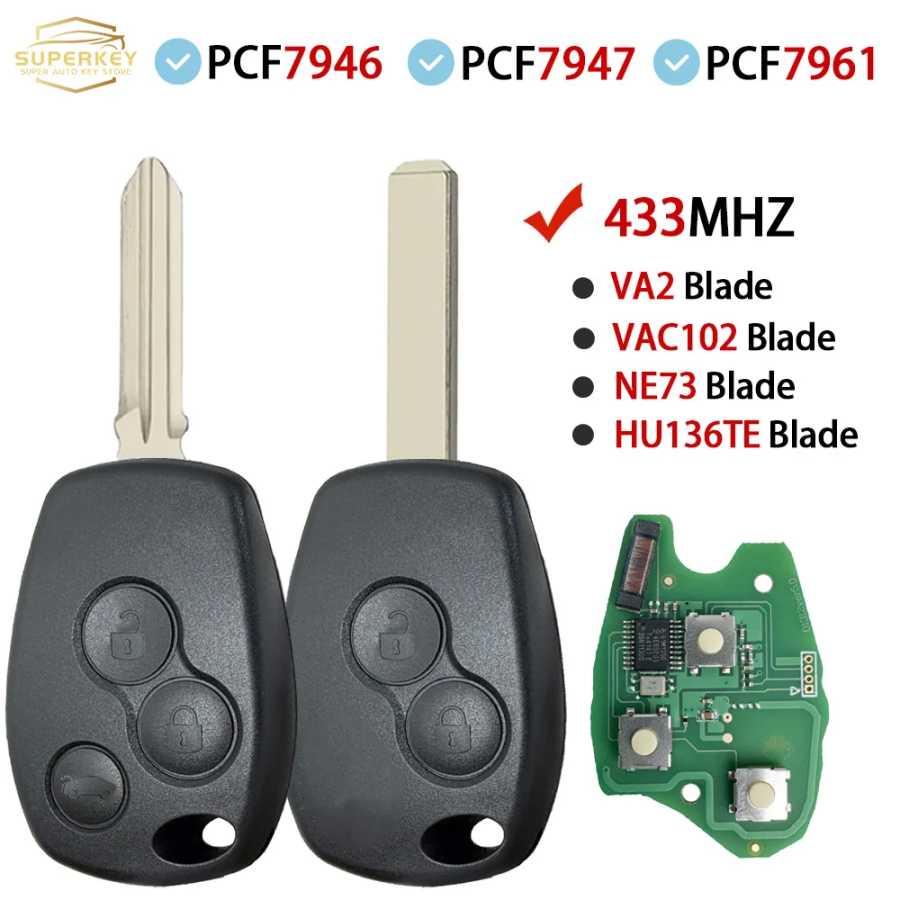 Пульт дистанционного управления SUPERKEY 433 МГц PCF7946 7947 4A для Renault Wind Clio Modus Kangoo Master Twingo Trafic Duster Logan Vivaro Стартеры