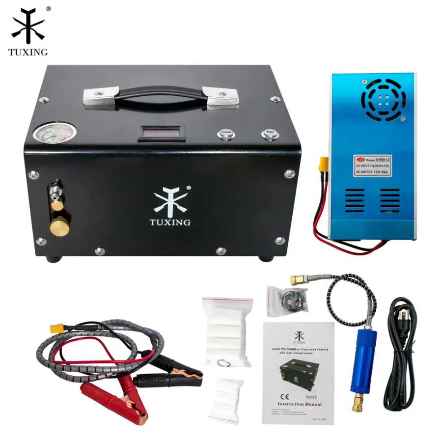 Воздушный компрессор TUXING PCP 300Bar 4500Psi высокого давления портативный компрессор с автомобильным блоком питания 12 В для пневматической винтовки для подводного плавания Водоснабжение