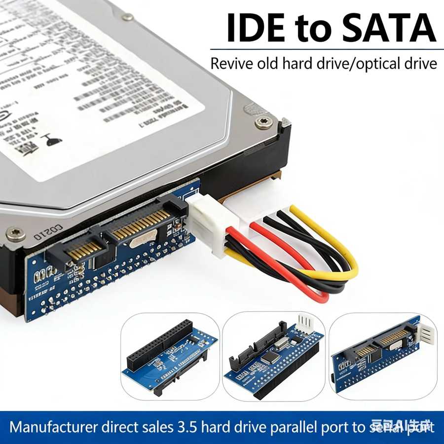 Адаптер SATA IDE, 40-контактный преобразователь IDE в SATA, конвертер SATA-IDE, адаптер для жестких дисков 3.5 HDD IDE/PATA с 7-контактным кабелем SATA для передачи данных. Компьютерная периферия