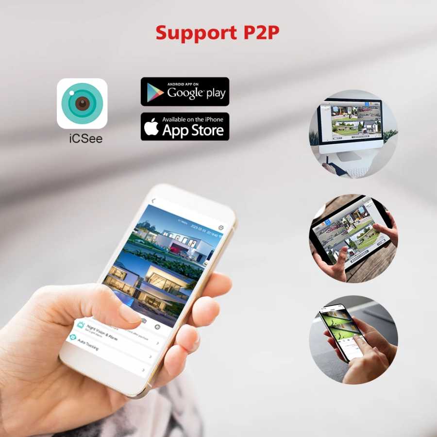 Фотография №5 товара BOAVISION Открытый 8MP 4MP Wi-Fi наблюдение Автоматическое отслеживание 2-стороннее аудио